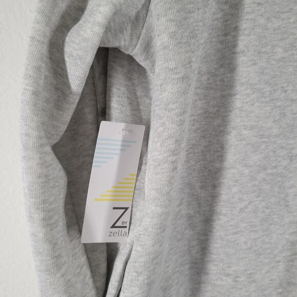 Z By Zella Cardigan Womens Medium Gray Drape Collar Open Front Shooting Star NWT - Picture 8 of 11